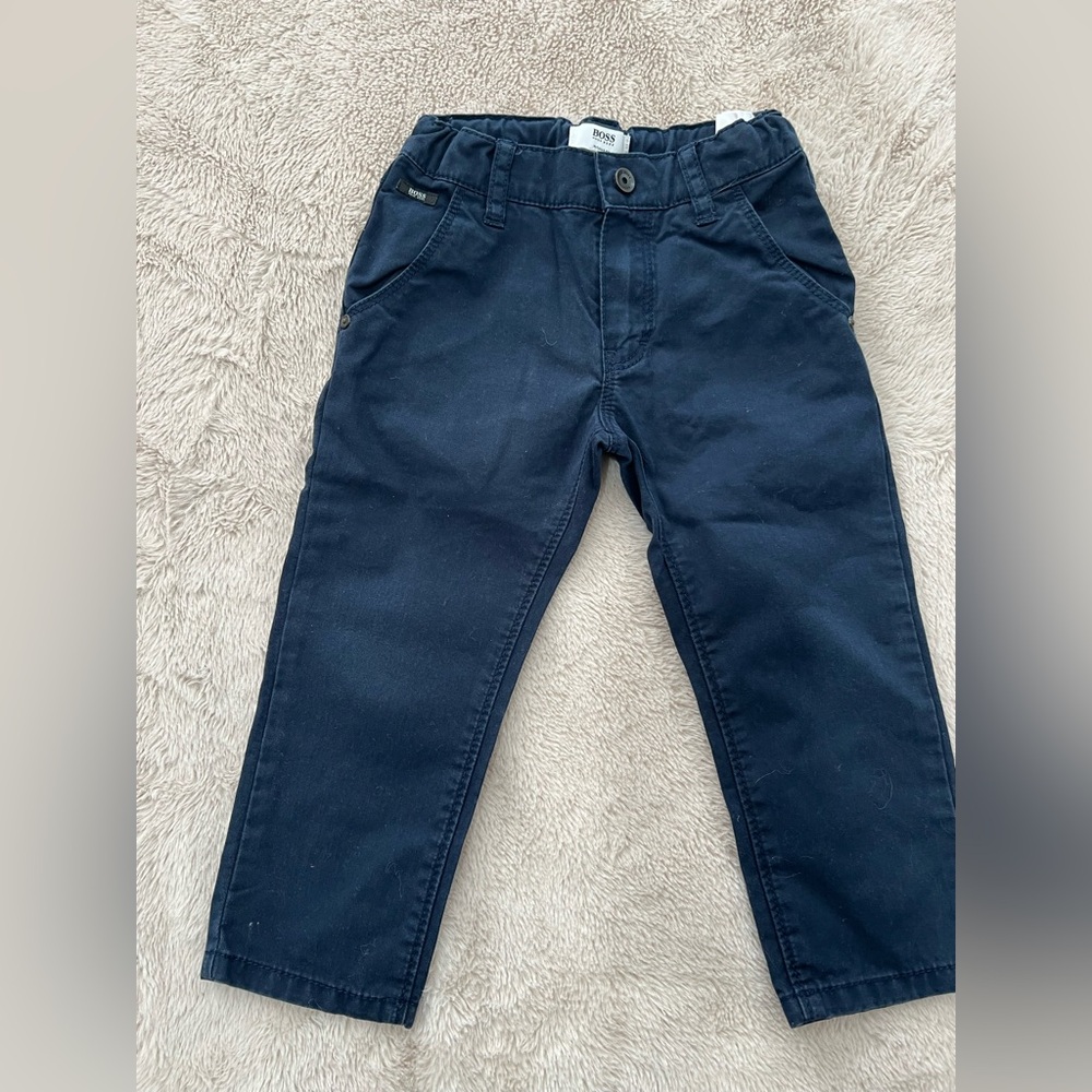 BOSS Hugo Boss boys classic panrs size 2T. 100% cotton size navy blue